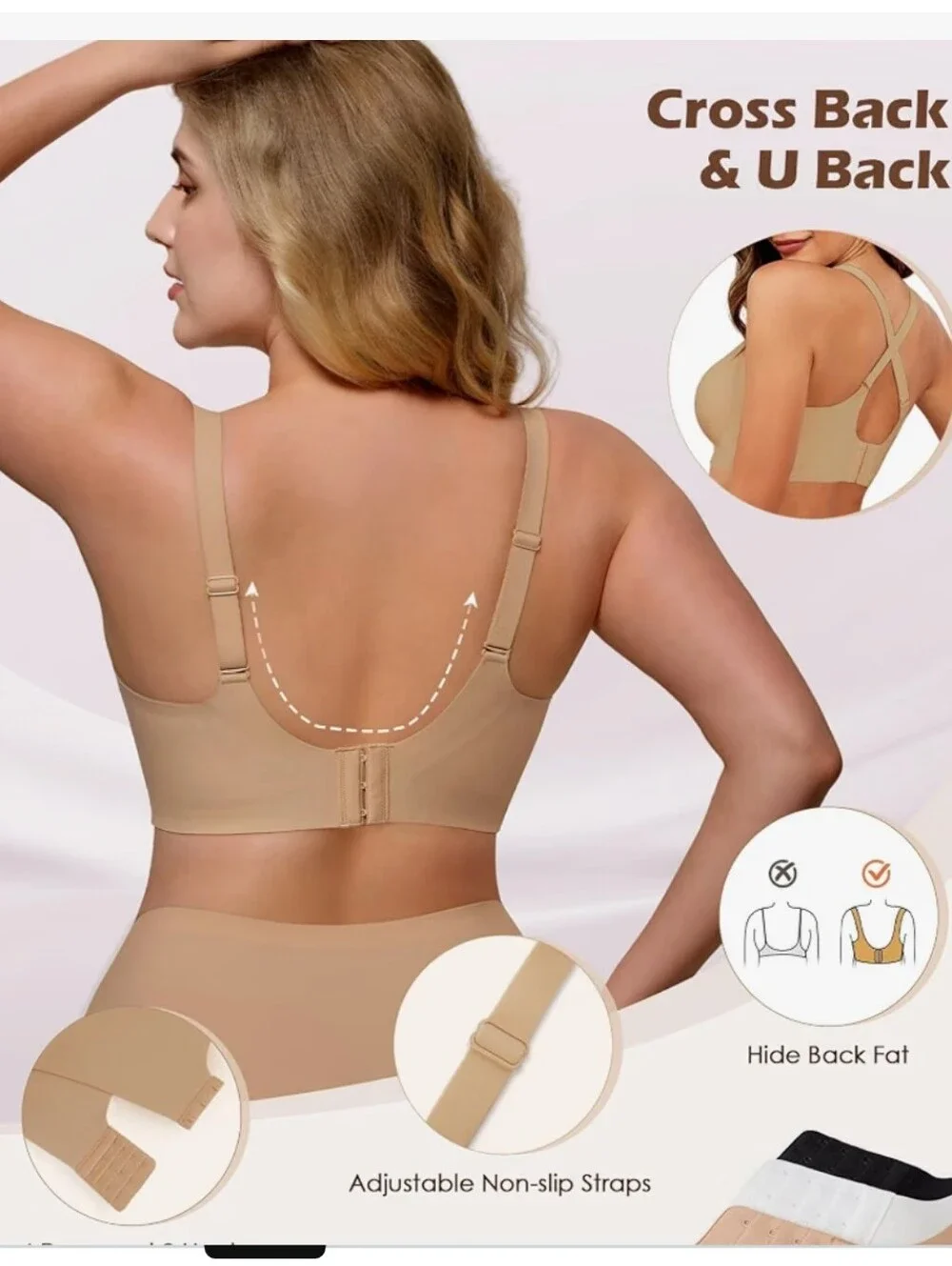NWT As Fairy Wireless Bras for Women Full Coverage Seamless T-Shirt Size 36DD